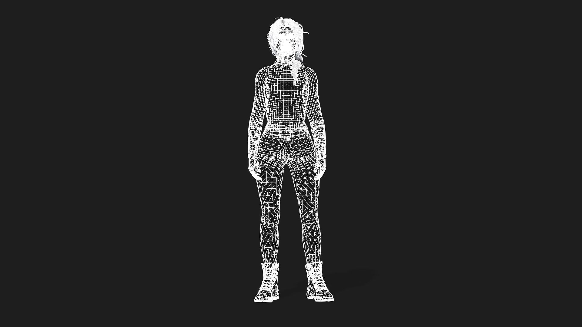 3D Model of a Girl Game Animation Ready 3D model_10