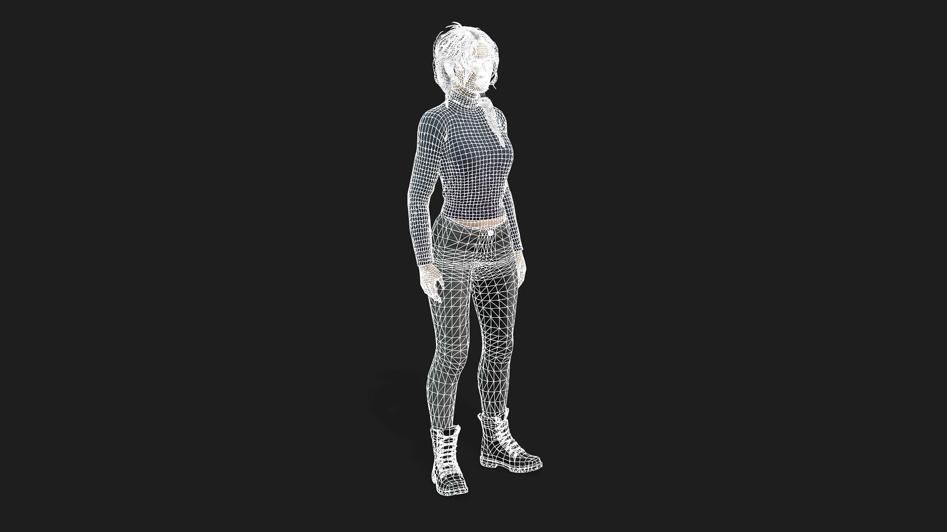 3D Model of a Girl Game Animation Ready 3D model_22