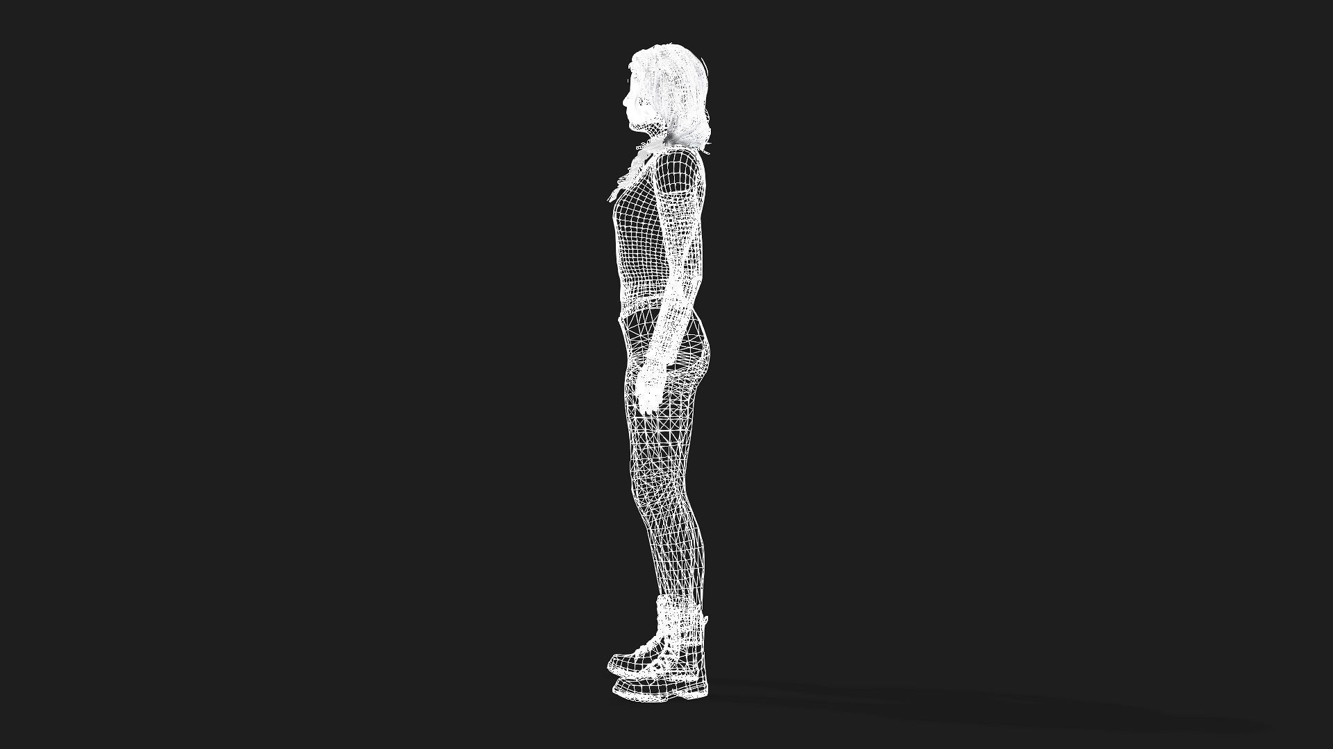 3D Model of a Girl Game Animation Ready 3D model_12