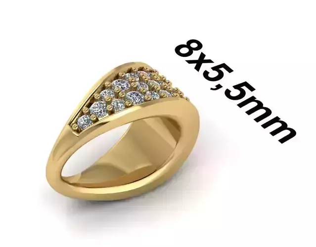 gold bail with diamonds 8x5 5mm  3D print model