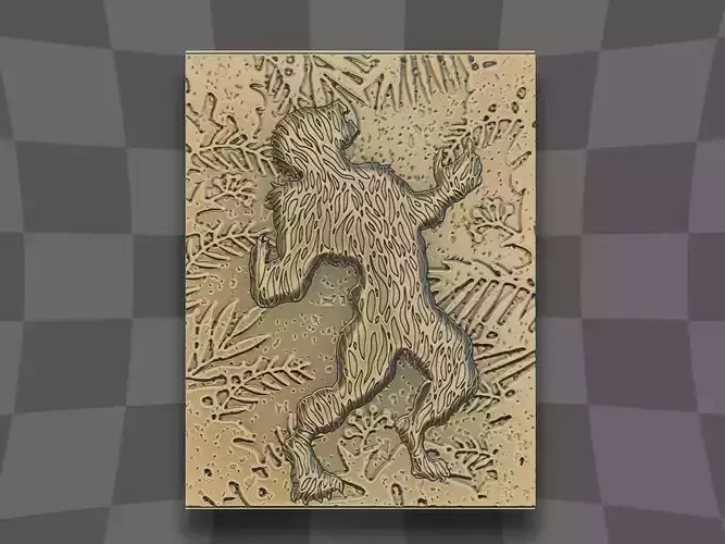 Monster in jungle for CNC 3D print model