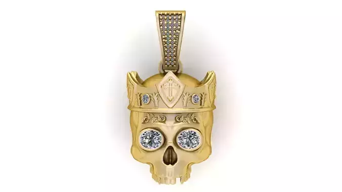 SKULL CROWN PENDANT 3D PRINTABLE MODEL