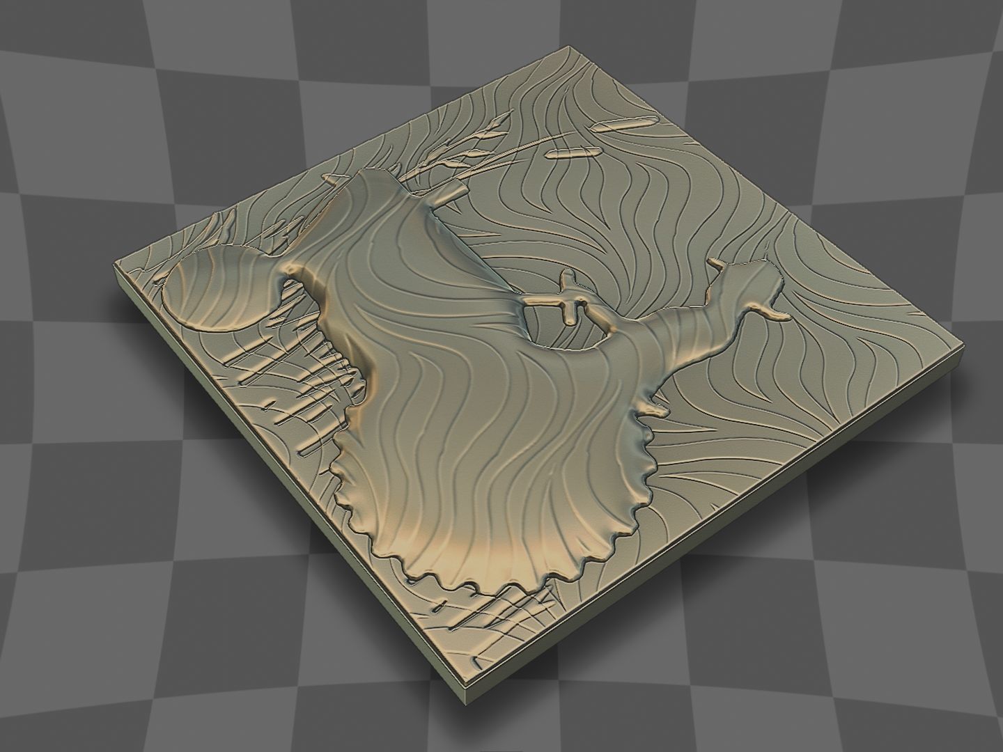 Tractor plow and farmer for CNC 3D print model_7