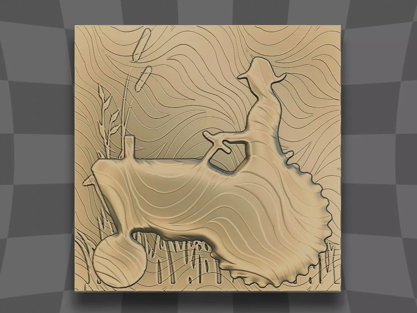 Tractor plow and farmer for CNC 3D print model_0