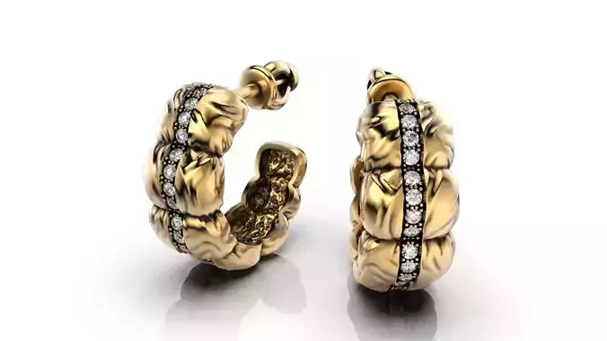 Diamond Down Jacket Earring stud E27