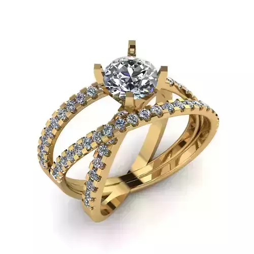 Women Diamond Ring 3dm STL  Render Details - R-34