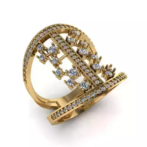 Women Diamond Ring 3dm STL  Render Details - R-35