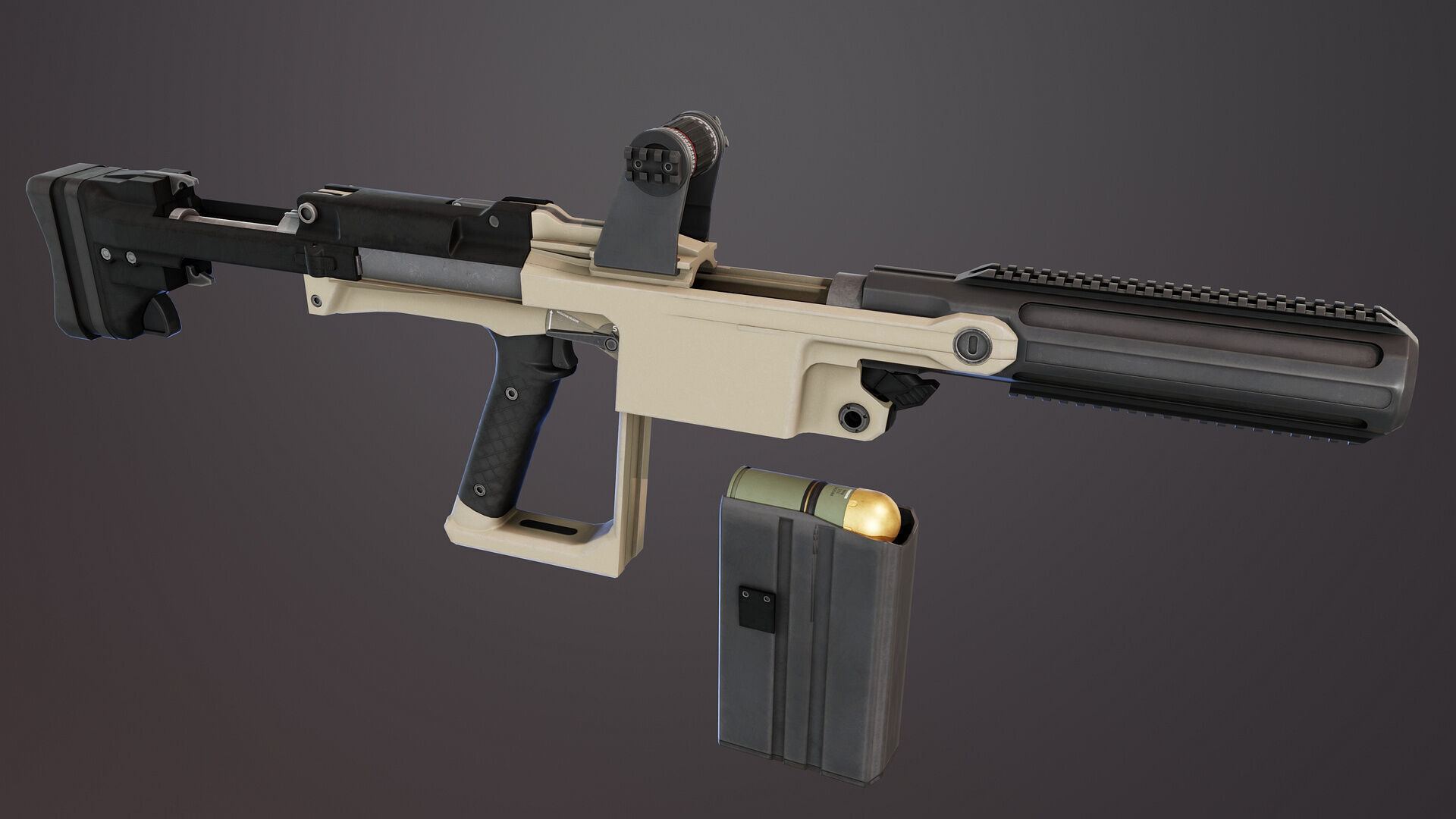 SSW40 Grenade Launcher Low-poly 3D model_2