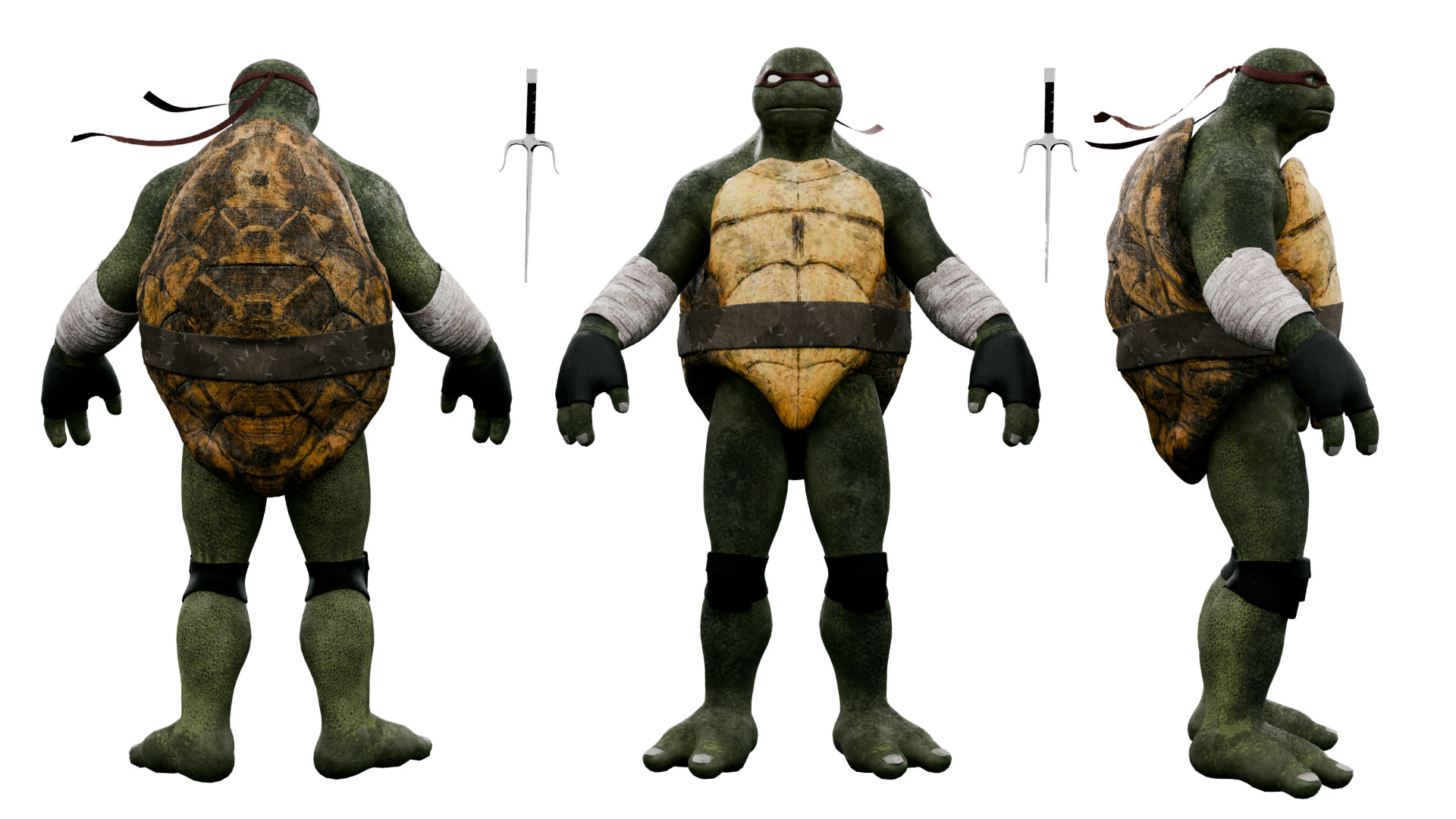 Raphael TMNT Low-poly 3D model_1