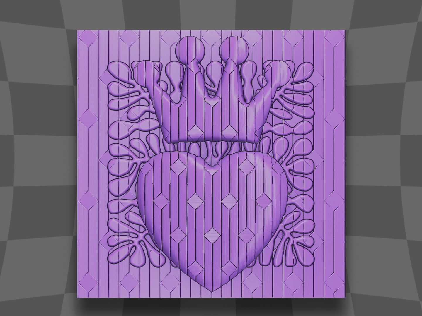 The heart crown deco for CNC and 3D printing 3D print model_2