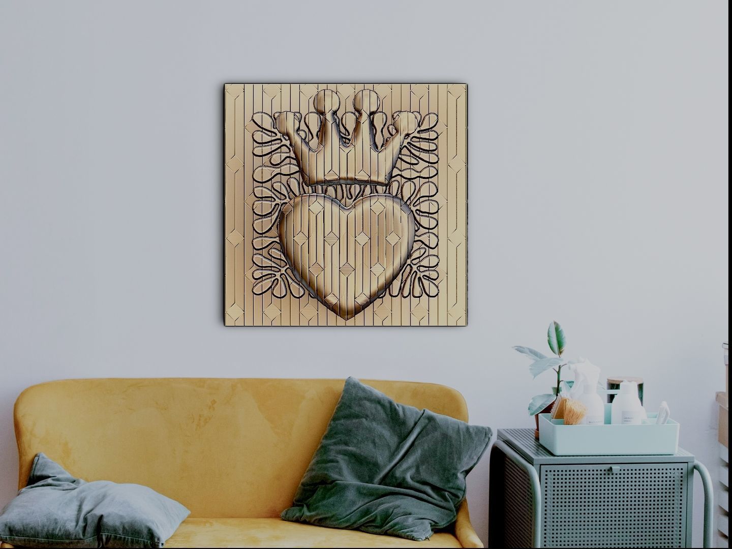 The heart crown deco for CNC and 3D printing 3D print model_1