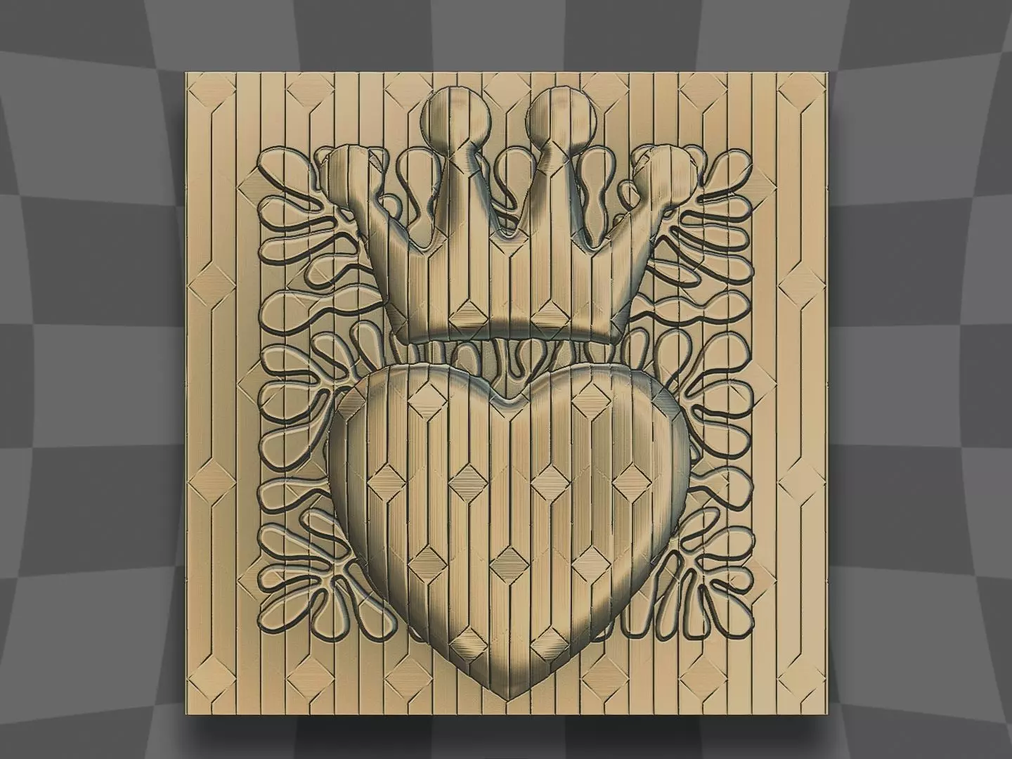 The heart crown deco for CNC and 3D printing 3D print model_0