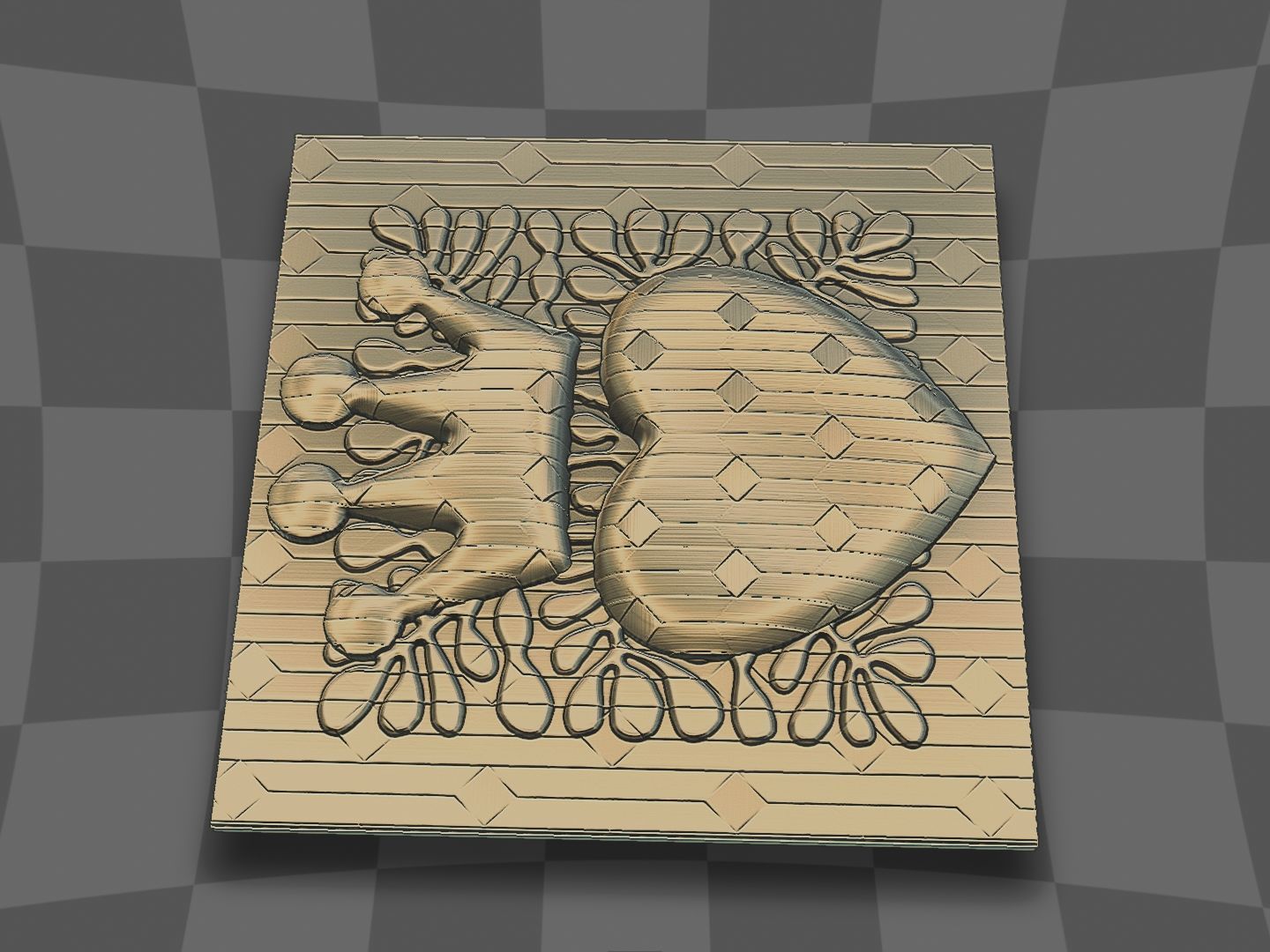 The heart crown deco for CNC and 3D printing 3D print model_5