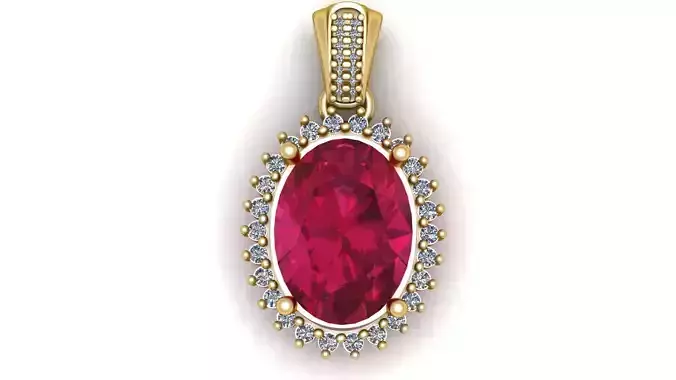 ELEGANCE RUBY PENDANT 3D PRINTABLE MODEL