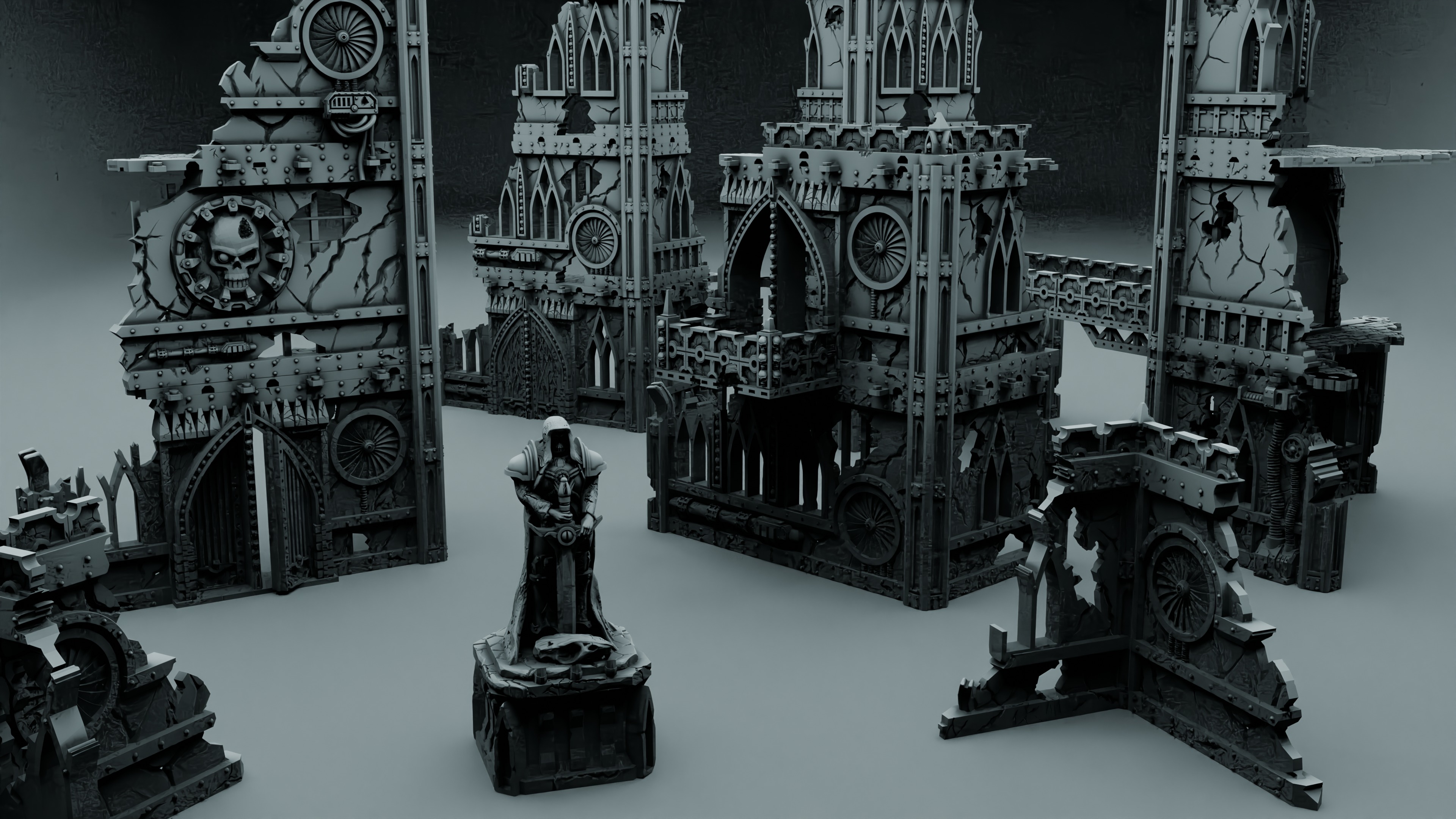 Imperial wargame ruins Modular multipart pack over 100 parts 3D print model_29