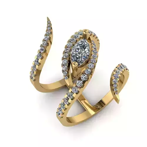 Women Diamond Ring 3dm STL  Render Details - R-44