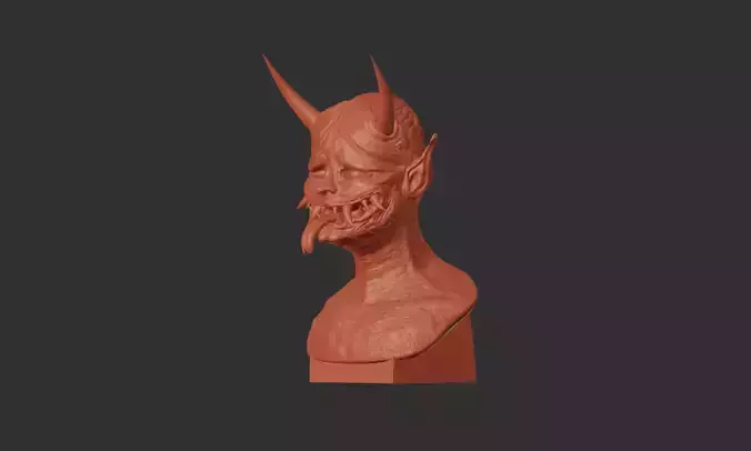 Oni Demon 3D Sculpture - High-Detail STL File for 3D Printing
