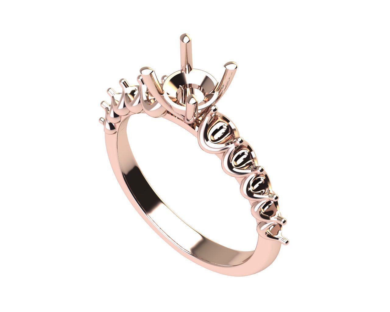 Solitaire Plus Ring 3D print model_7