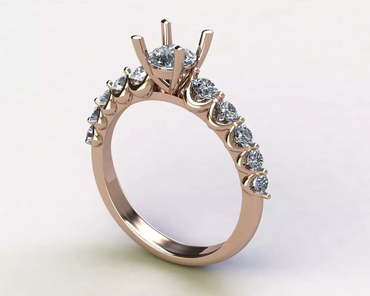 Solitaire Plus Ring 3D print model_0