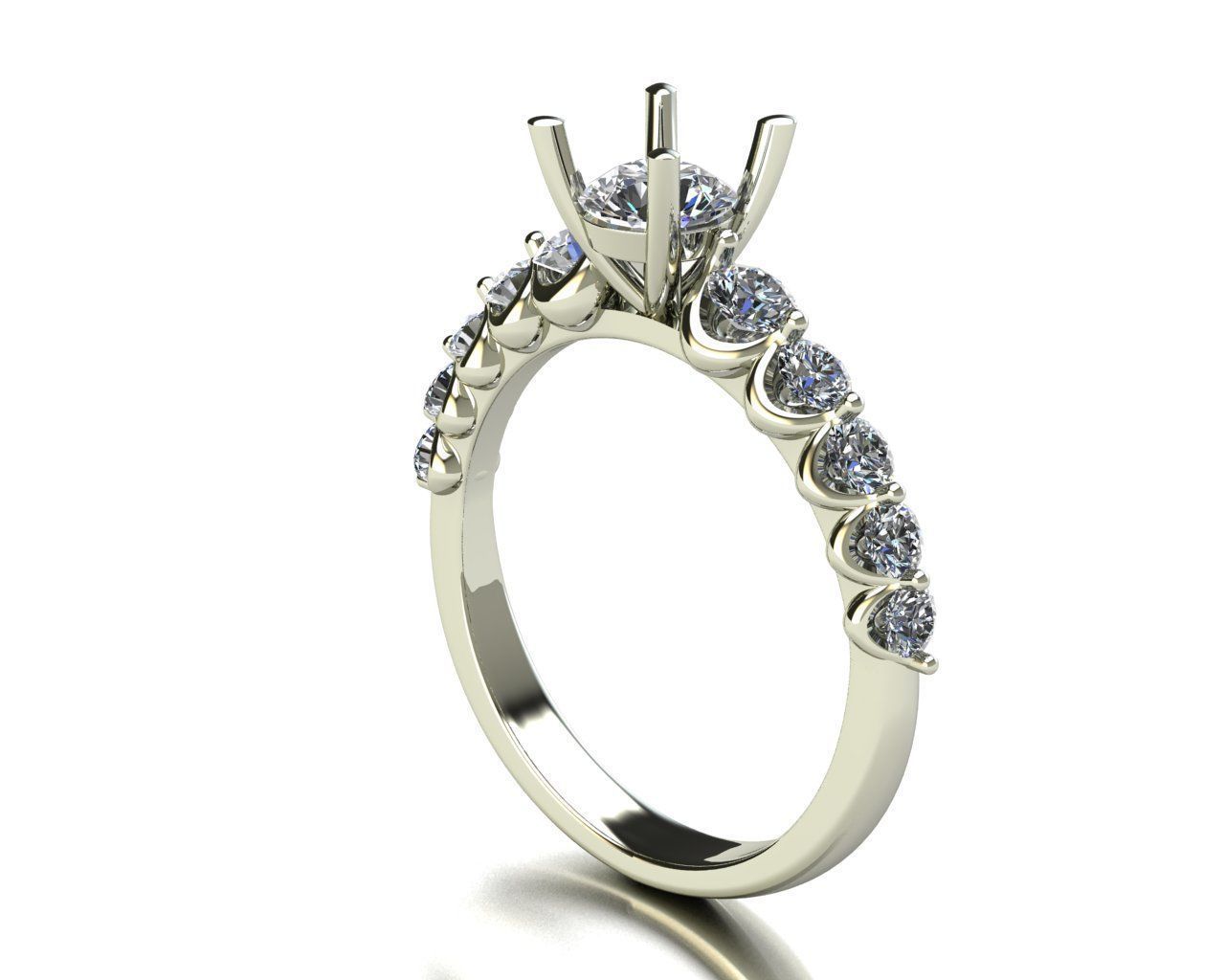 Solitaire Plus Ring 3D print model_8