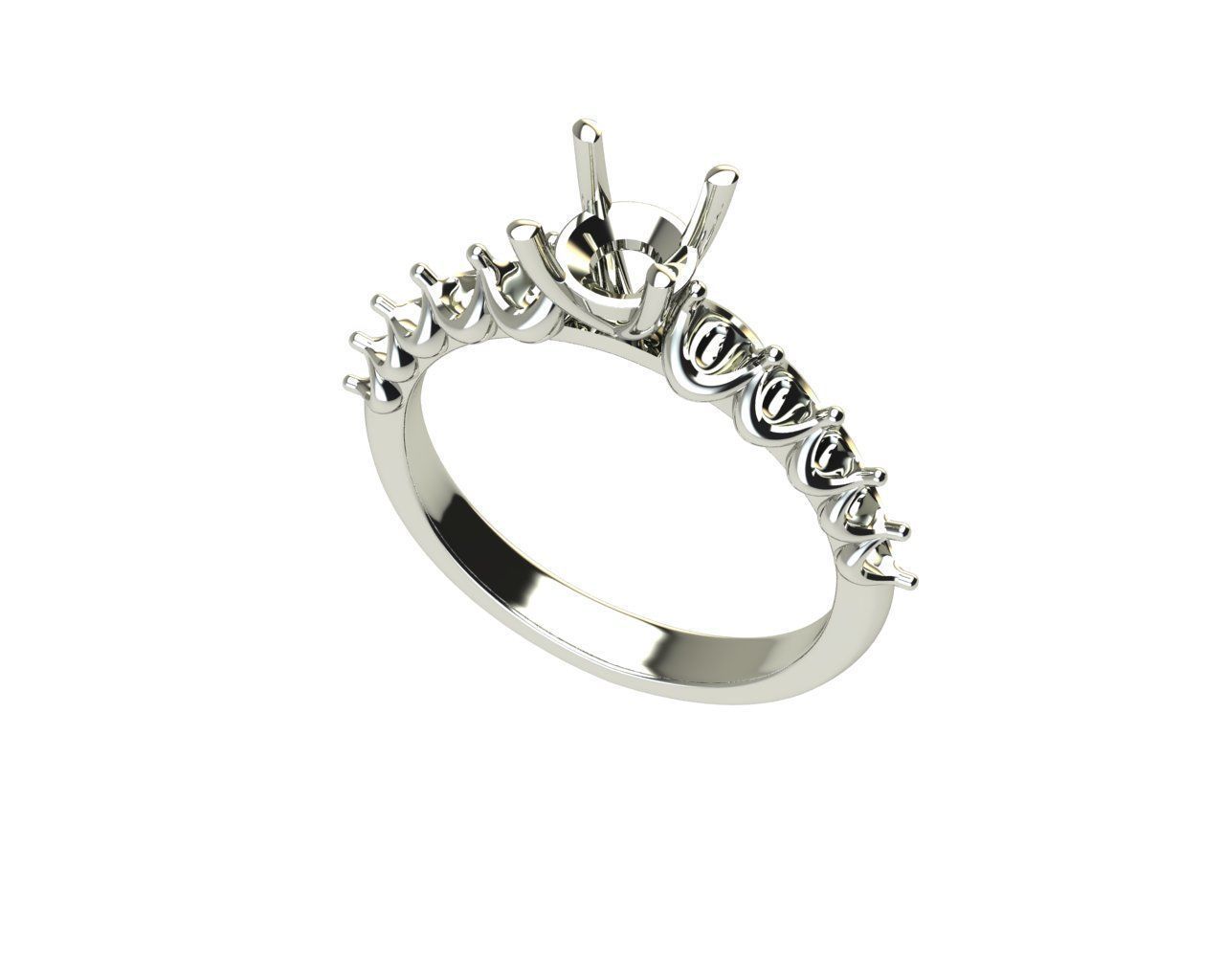 Solitaire Plus Ring 3D print model_10