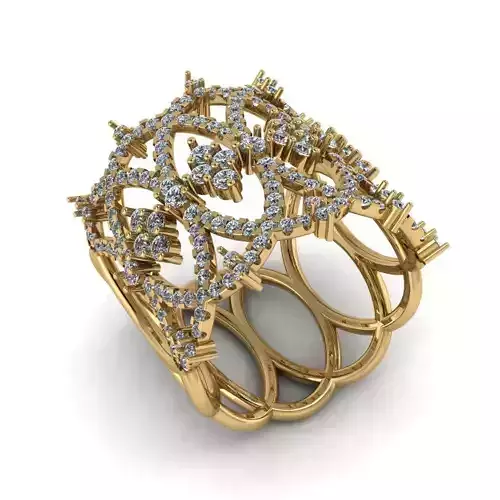 Women Diamond Ring 3dm STL  Render Details - R-48