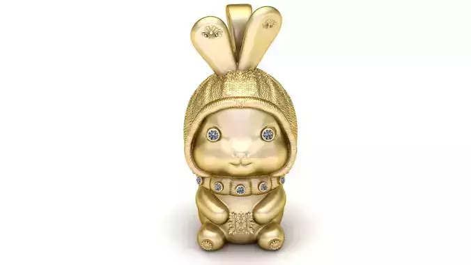 CUTE RABBIT ANIMAL PENDANT 3D PRINTABLE MODEL 