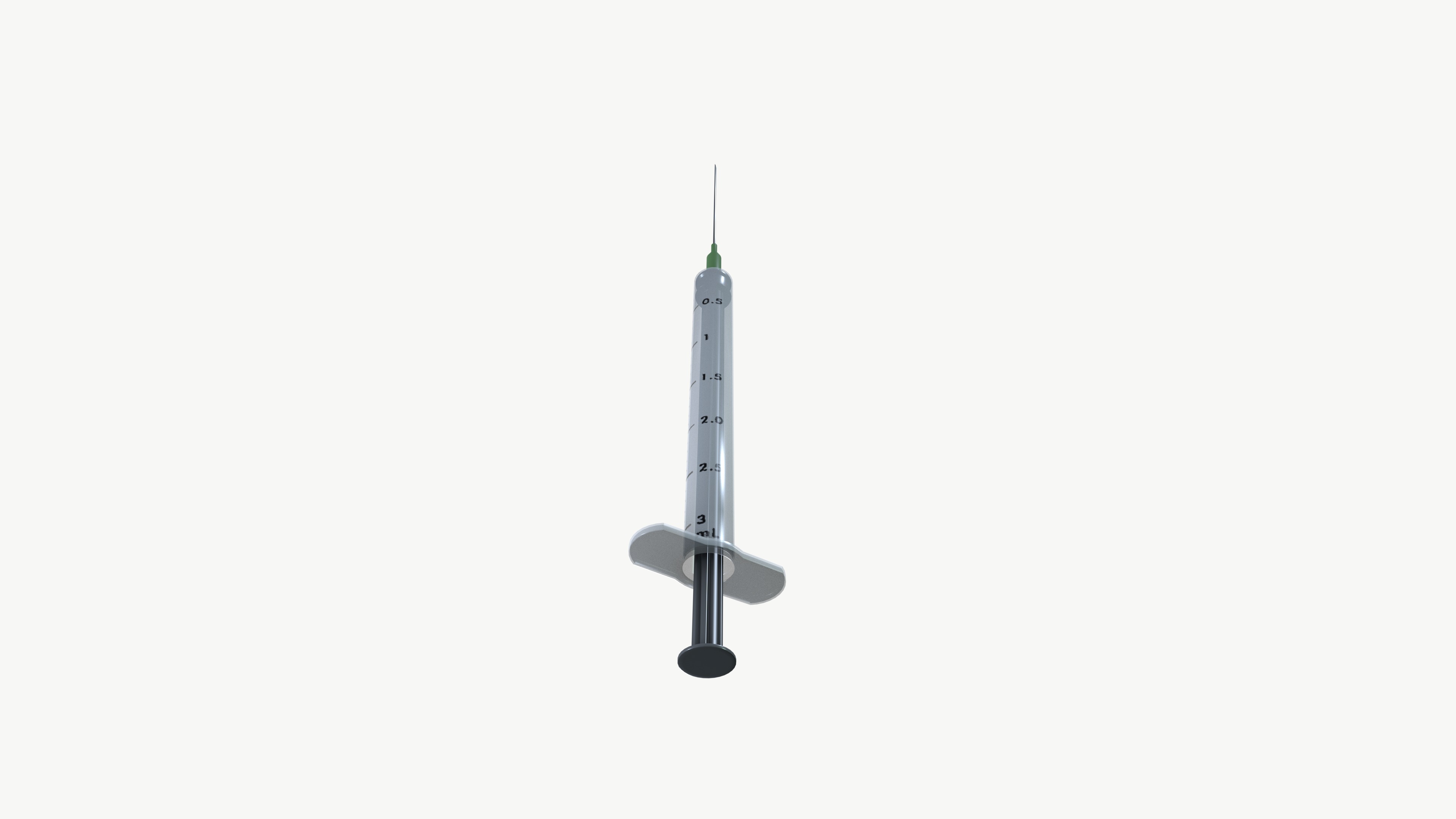 Syringe Low-poly 3D model_2