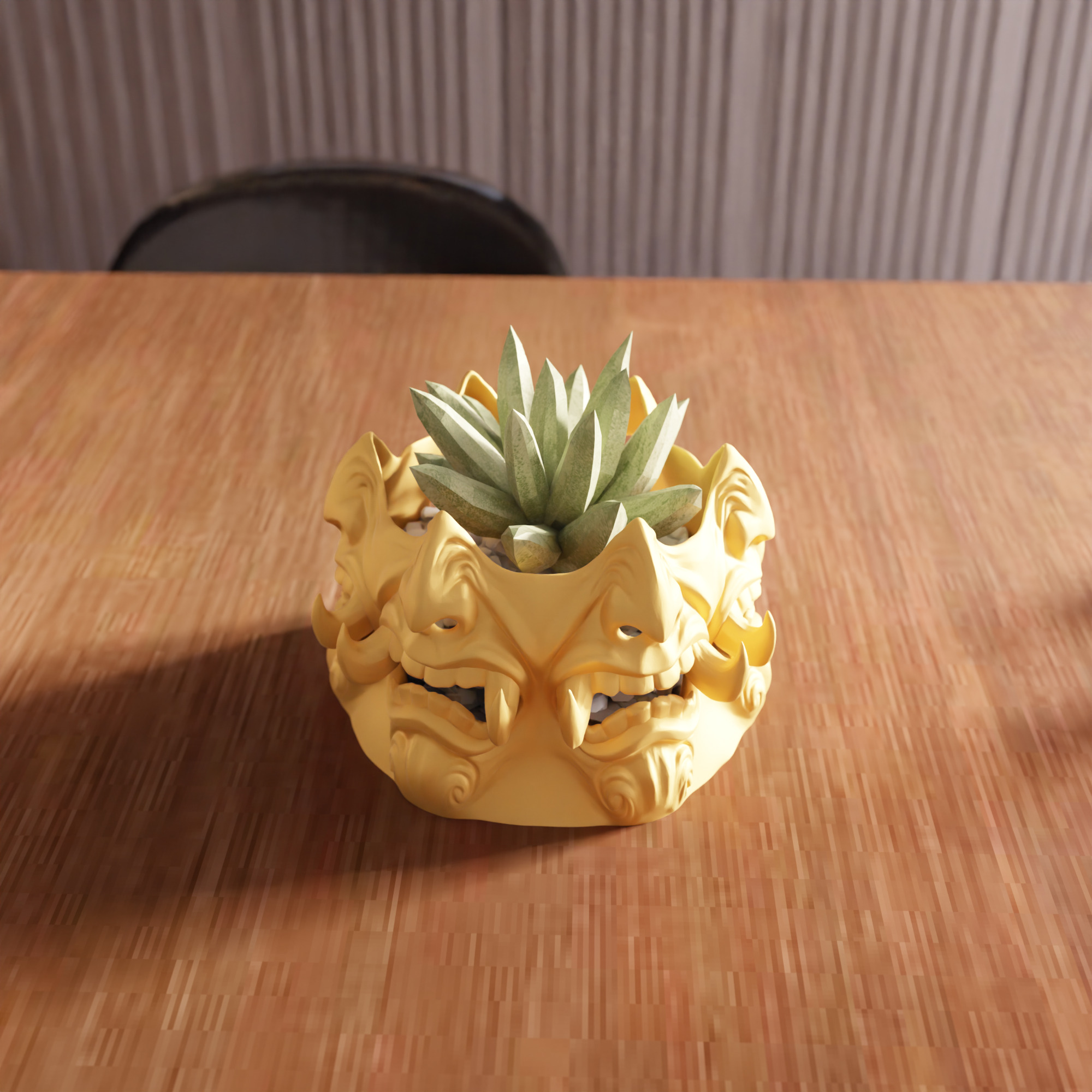 Monster Face Vase STL File - 069 3D print model_3