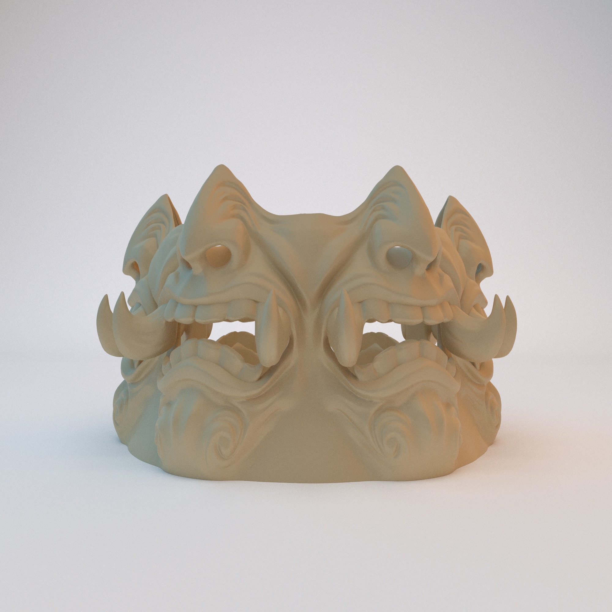 Monster Face Vase STL File - 069 3D print model_9