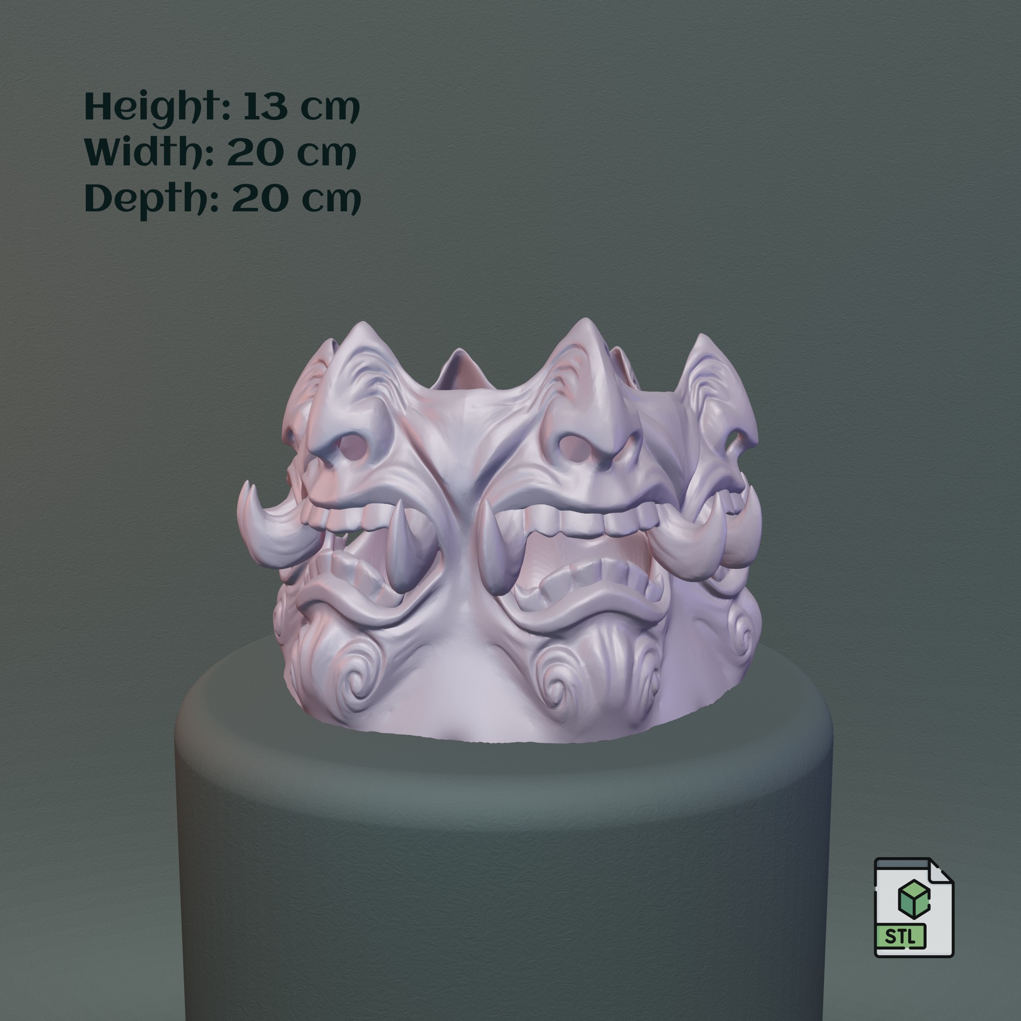 Monster Face Vase STL File - 069 3D print model_14