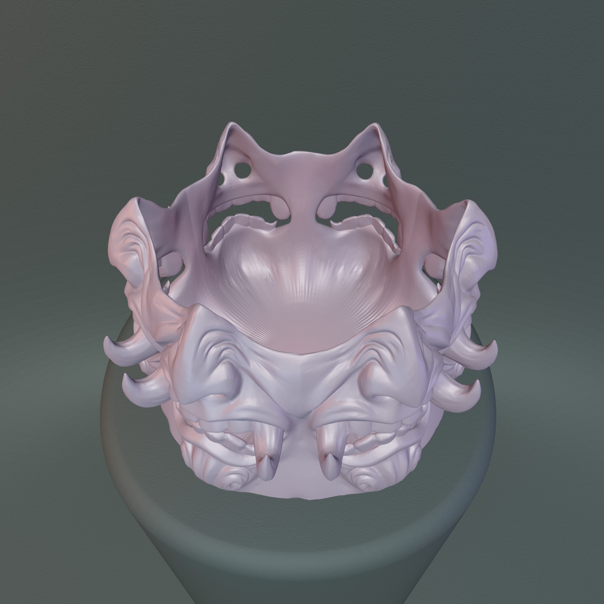 Monster Face Vase STL File - 069 3D print model_15
