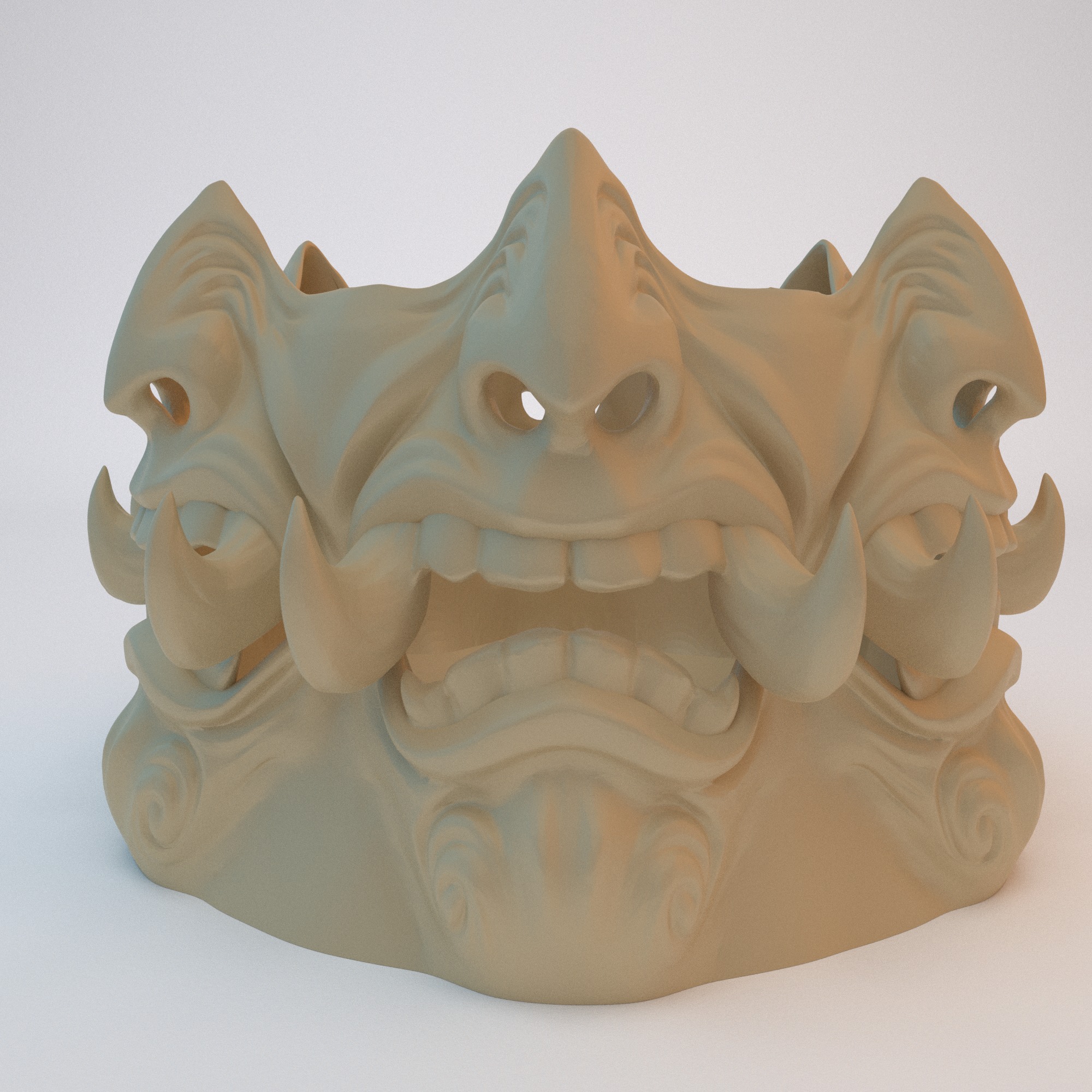 Monster Face Vase STL File - 069 3D print model_11