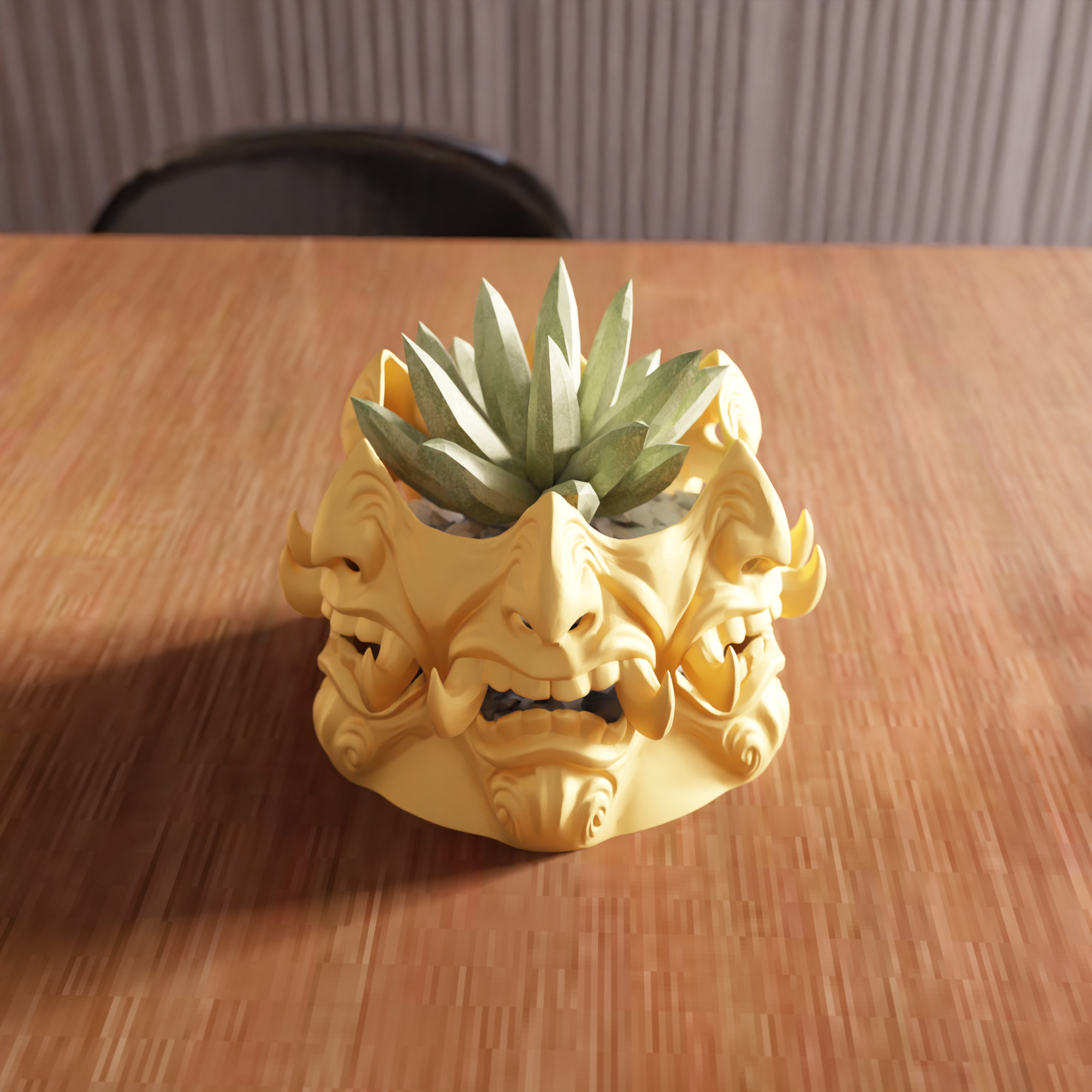 Monster Face Vase STL File - 069 3D print model_2