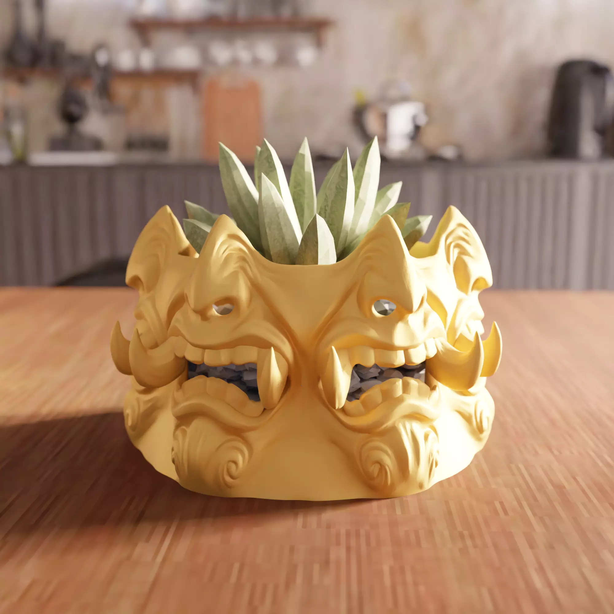 Monster Face Vase STL File - 069 3D print model_0