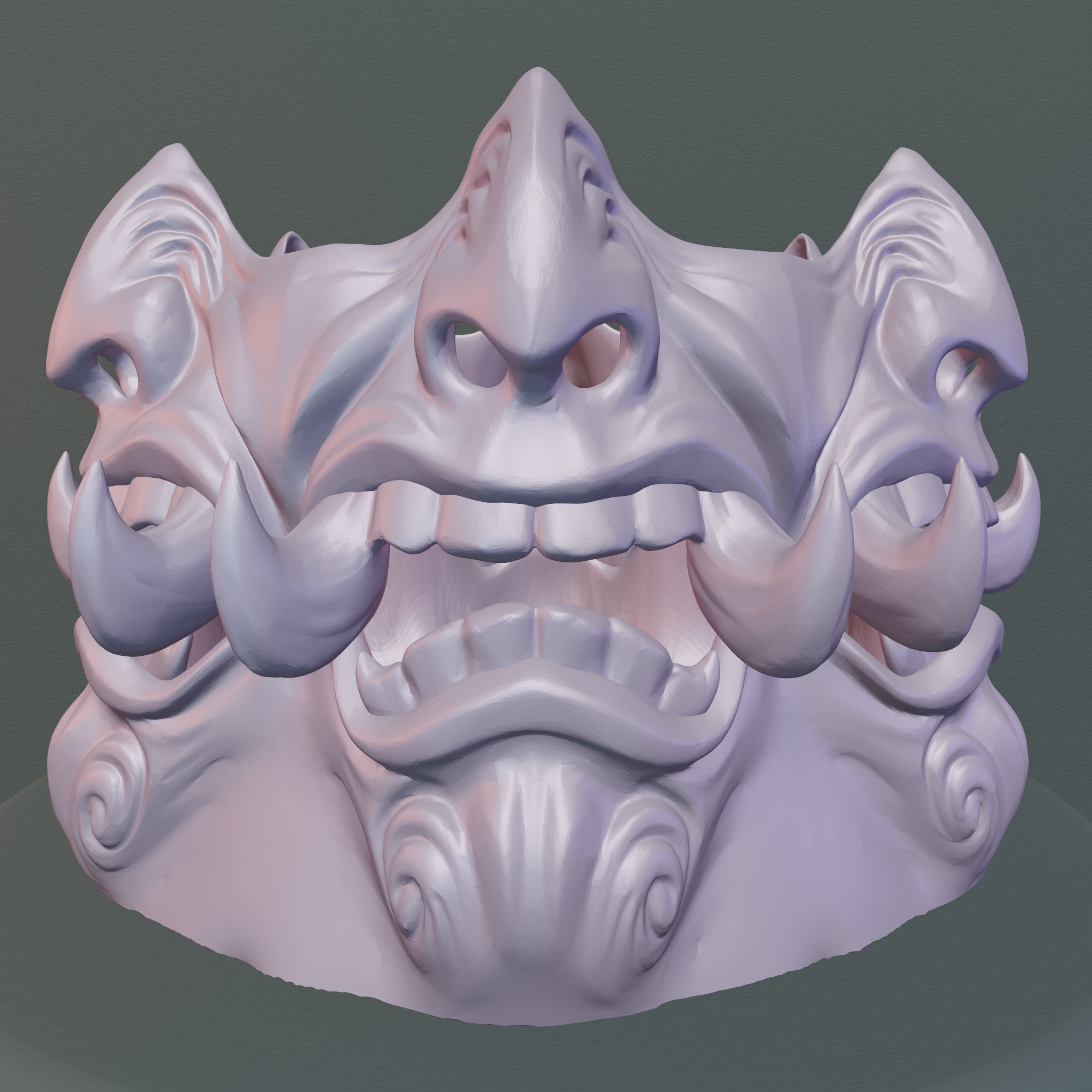 Monster Face Vase STL File - 069 3D print model_13