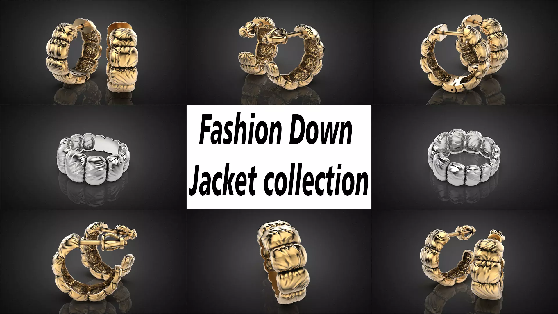 Fashion Down Jacket set 3D Model Collection_0