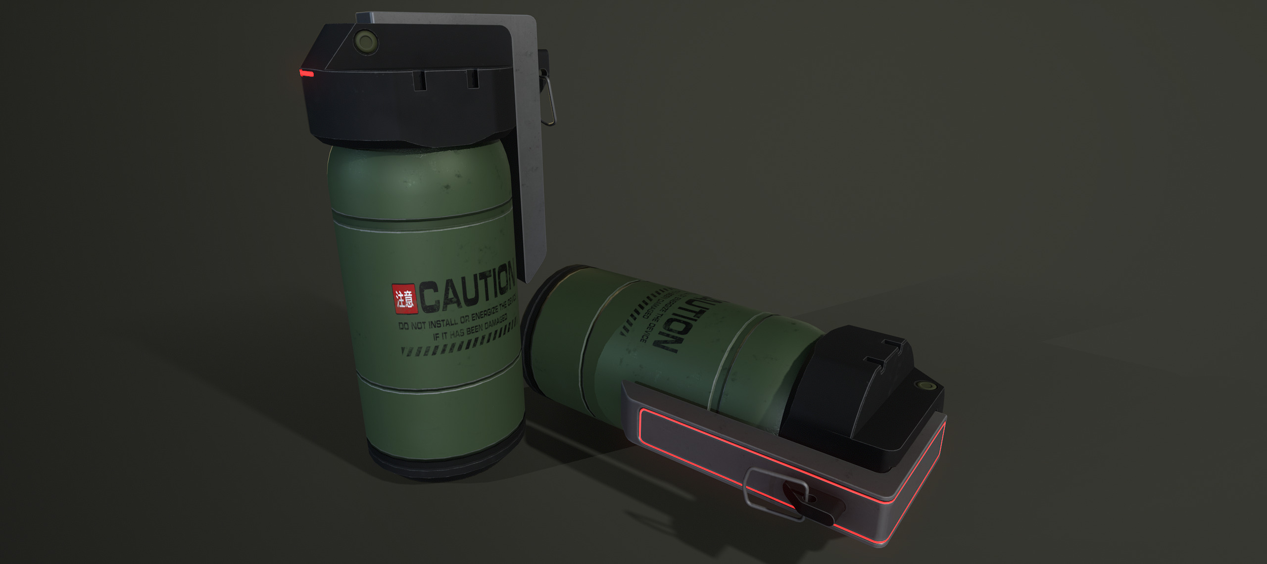 Sci-fi grenades pack set vol 1 Low-poly 3D model_7