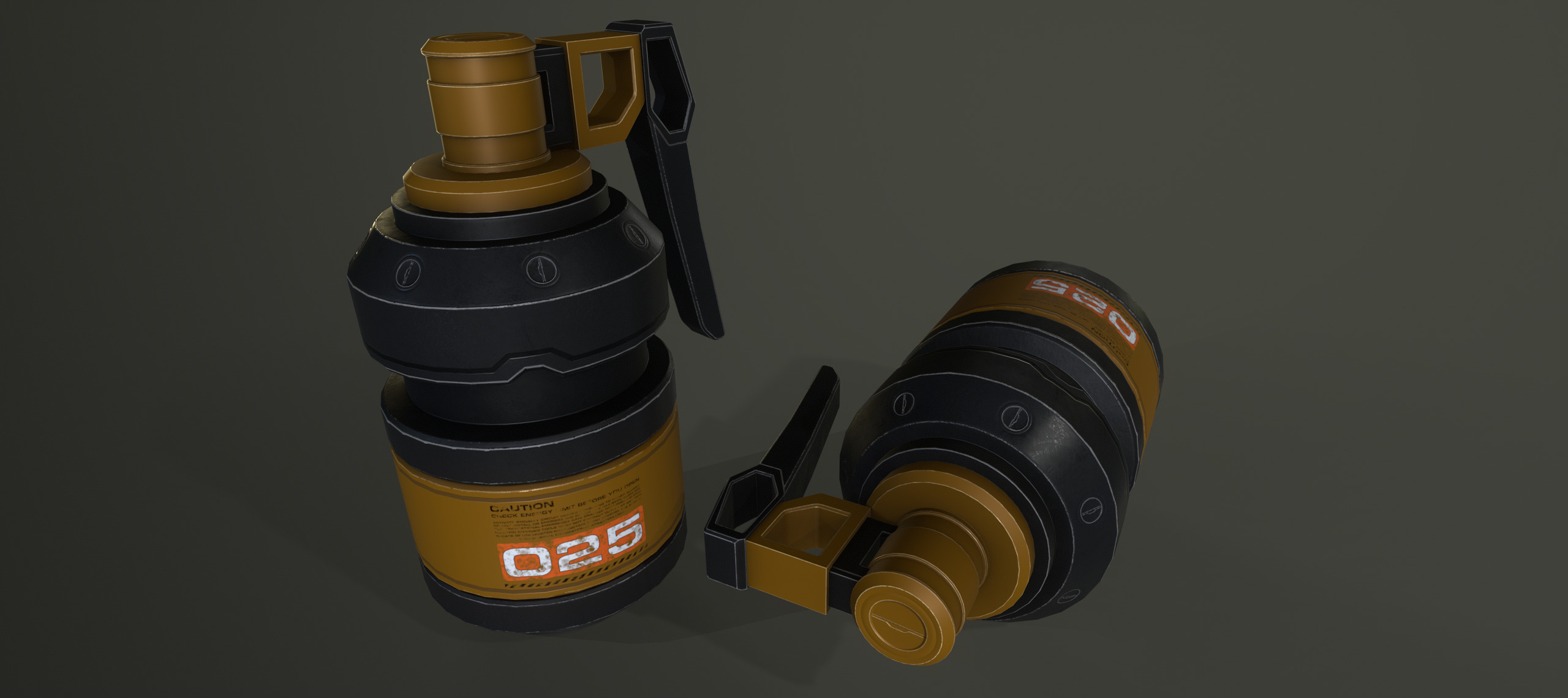Sci-fi grenades pack set vol 1 Low-poly 3D model_9