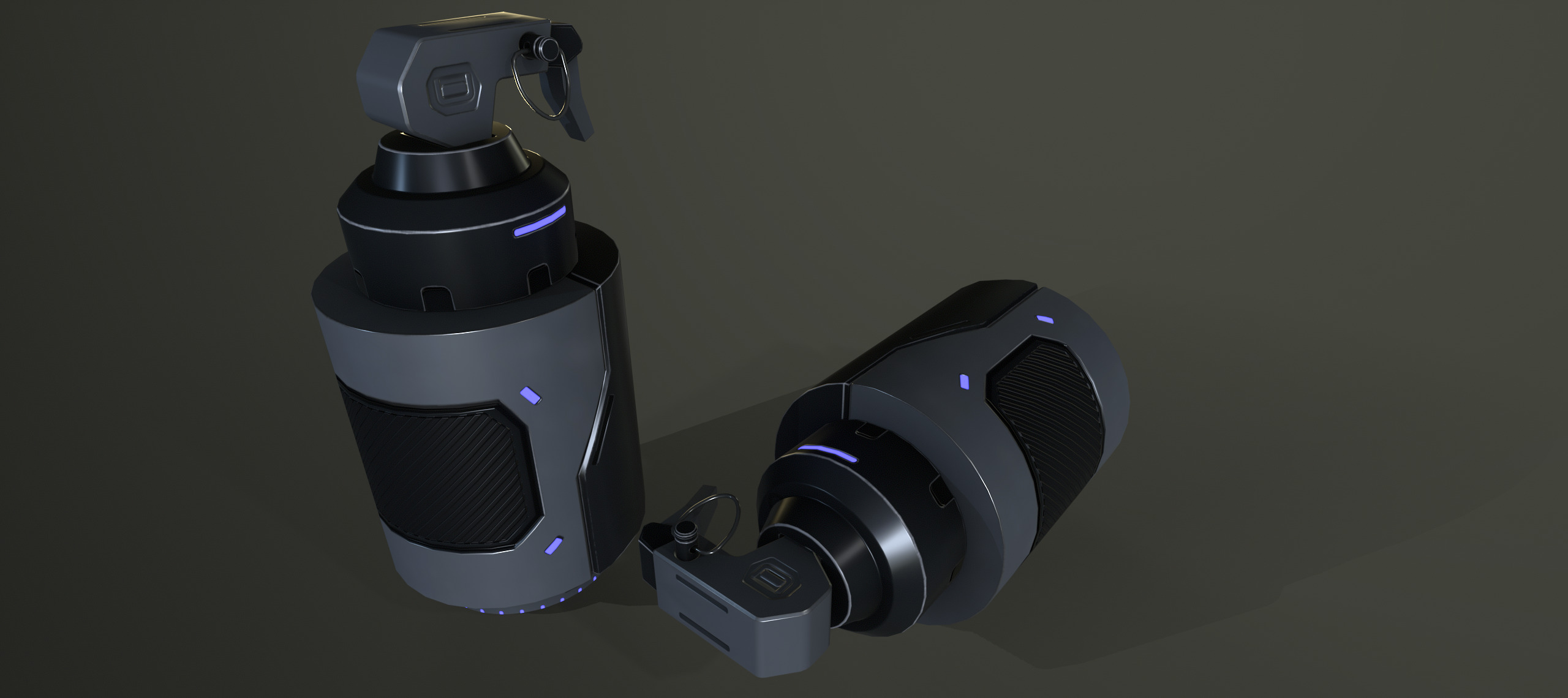 Sci-fi grenades pack set vol 1 Low-poly 3D model_8