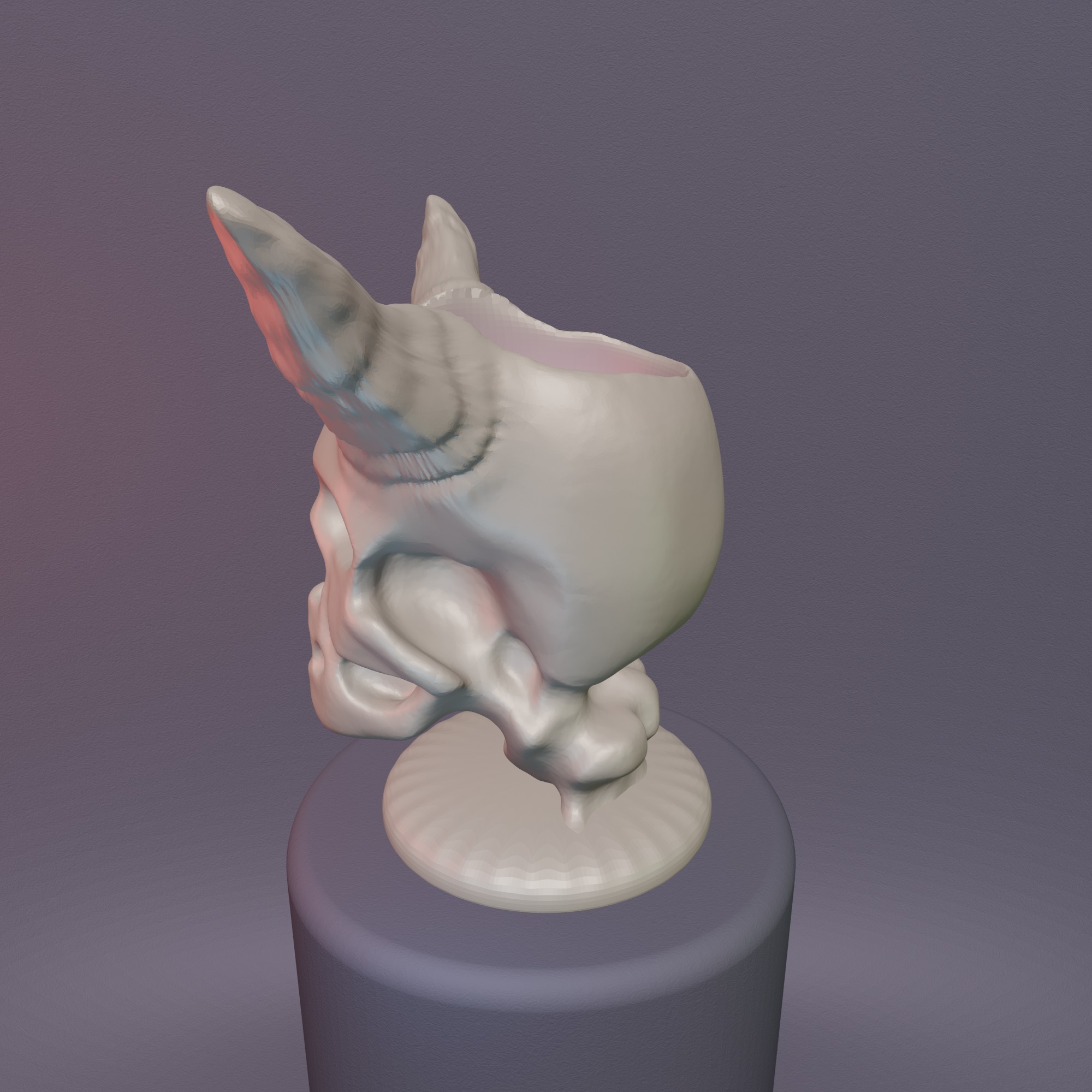 Demon Skull Vase STL File - 068 3D print model_13