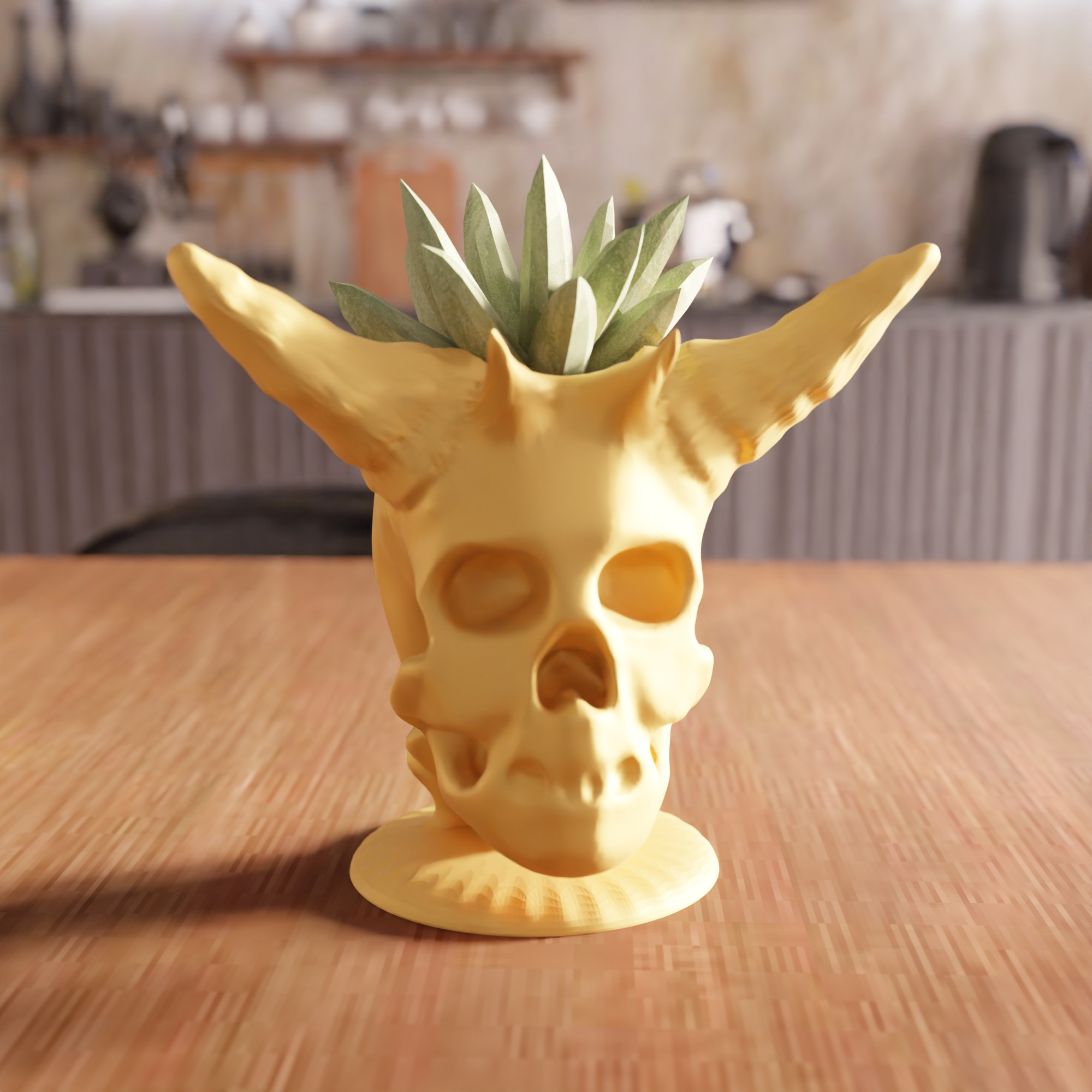Demon Skull Vase STL File - 068 3D print model_6