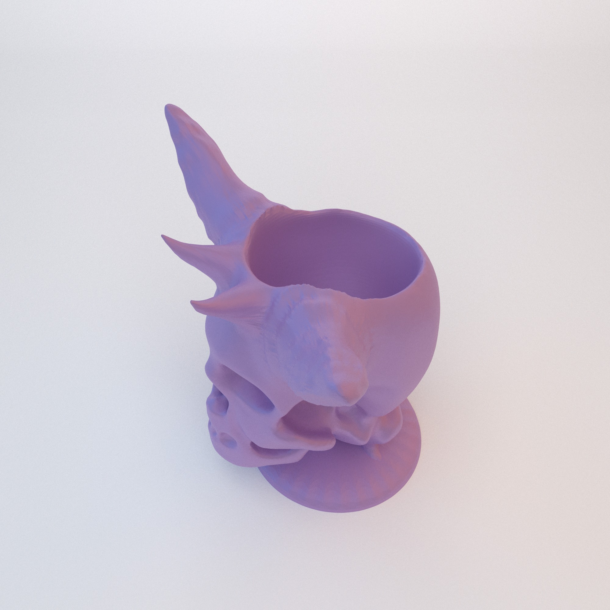 Demon Skull Vase STL File - 068 3D print model_9