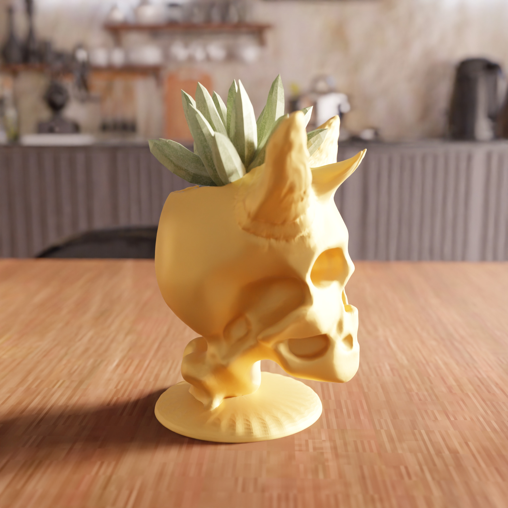 Demon Skull Vase STL File - 068 3D print model_4