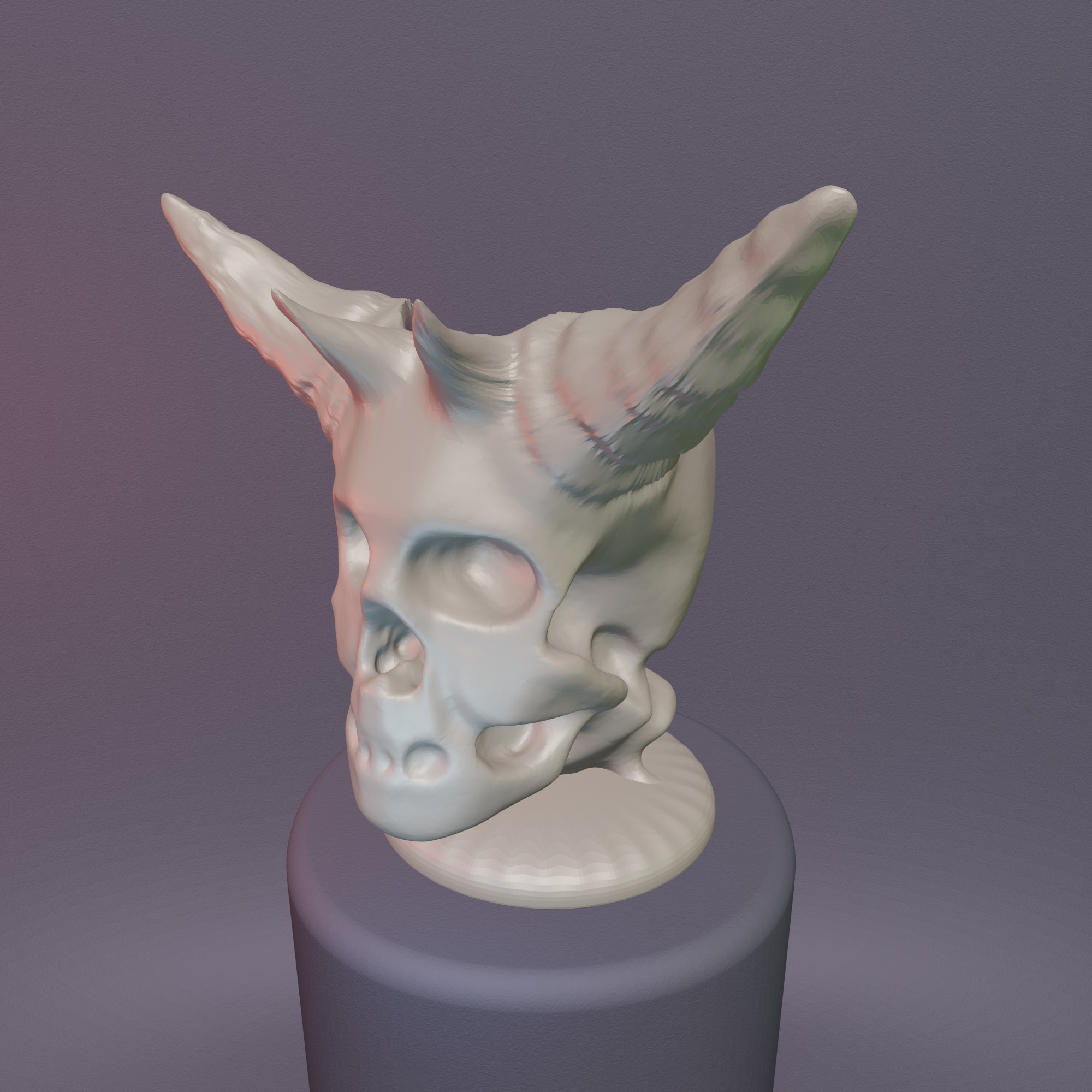 Demon Skull Vase STL File - 068 3D print model_12