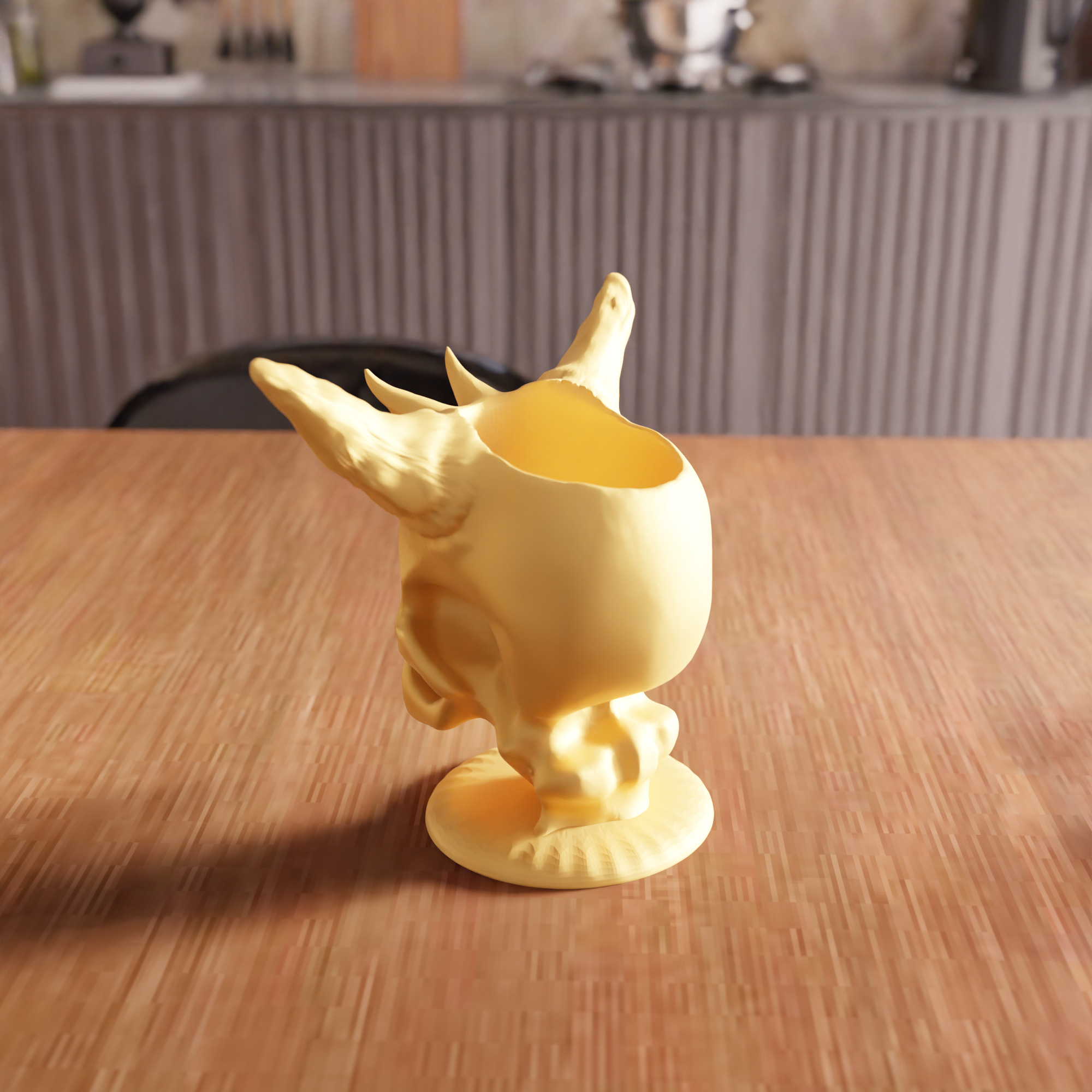 Demon Skull Vase STL File - 068 3D print model_3