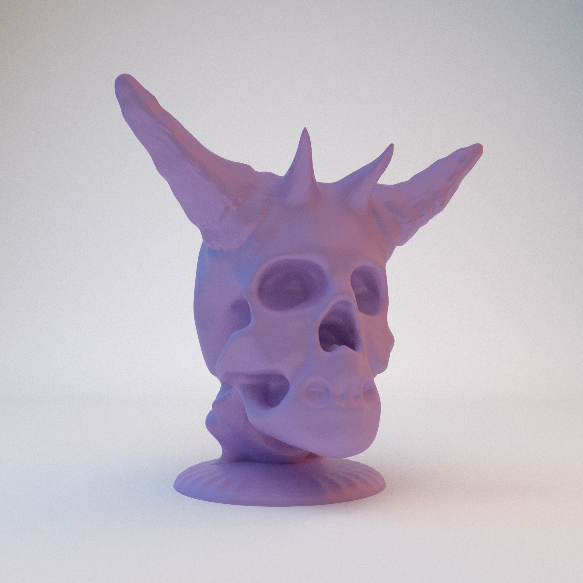 Demon Skull Vase STL File - 068 3D print model_11