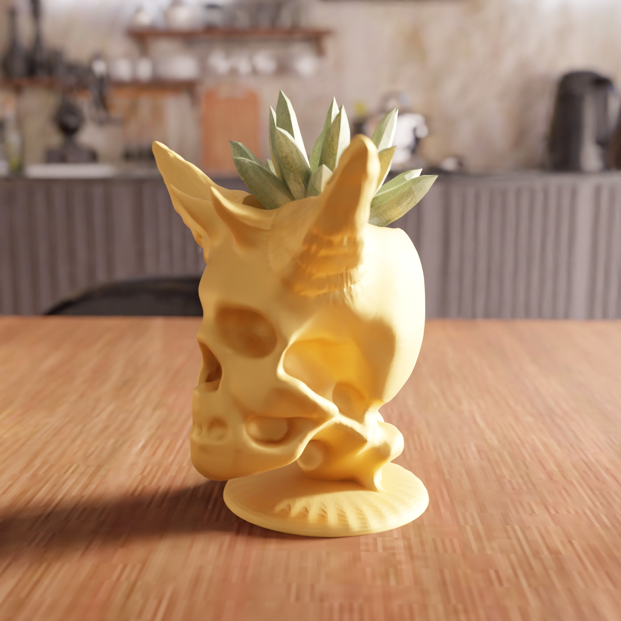 Demon Skull Vase STL File - 068 3D print model_2