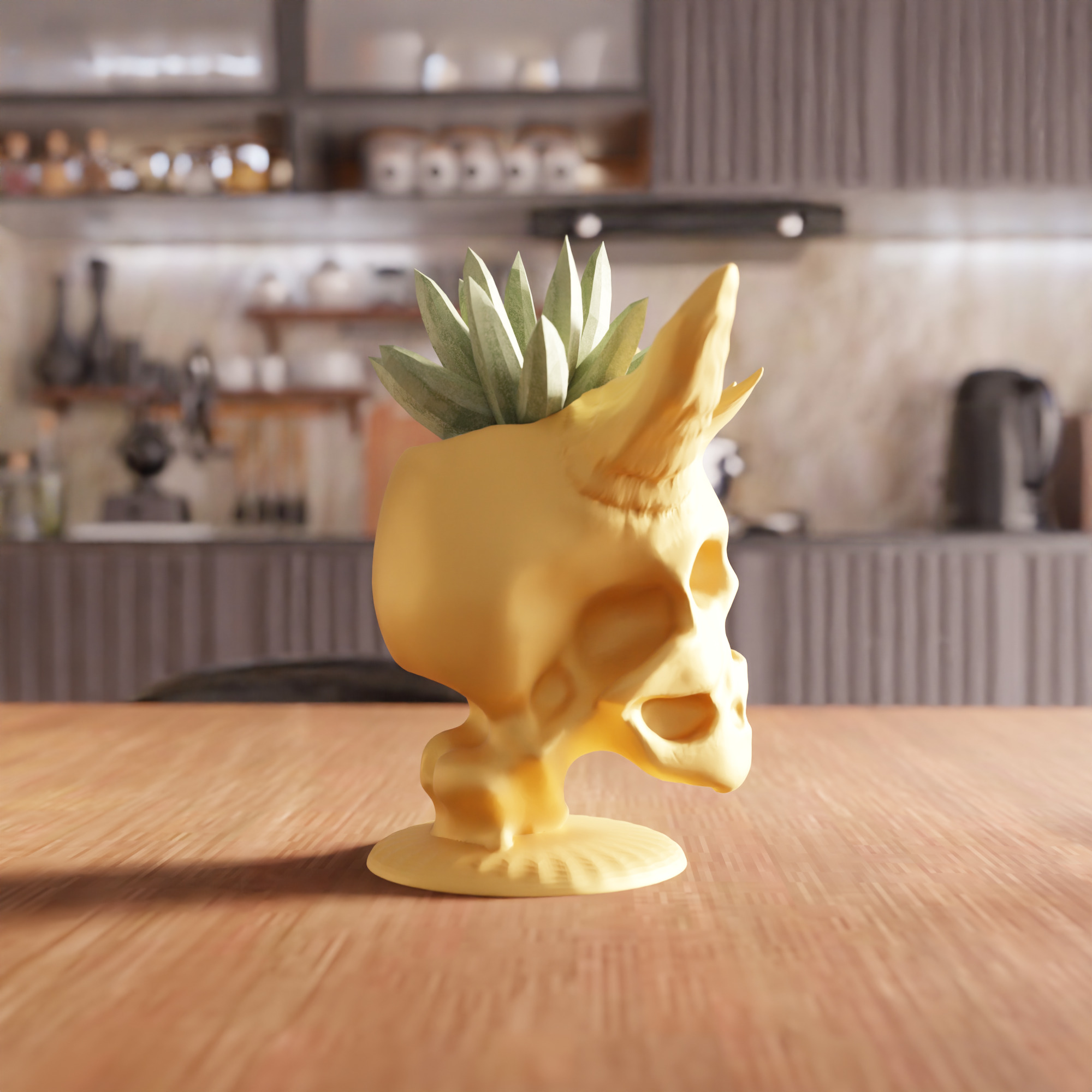 Demon Skull Vase STL File - 068 3D print model_5