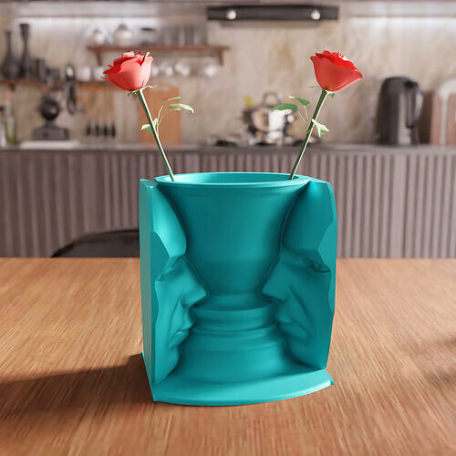 Face Vase STL File - 065 3D print model